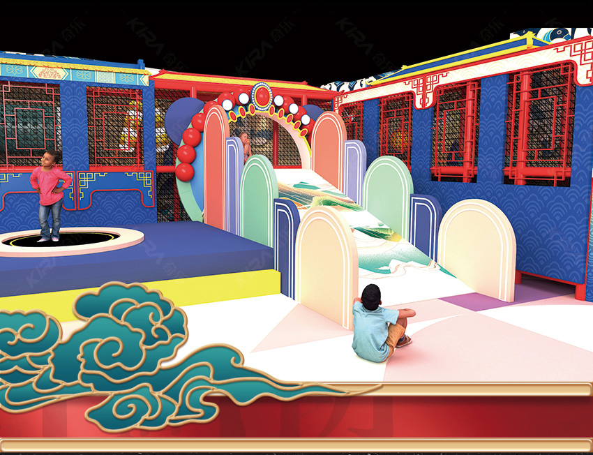 特別是在傳統(tǒng)節(jié)日中，在這樣國(guó)風(fēng)的兒童親子樂(lè)園中游玩，更有氛圍。